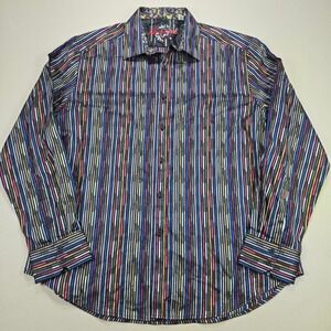 Robert‎ Graham Mens 2XL Classic Fit Multi Color Stripe Long Sleeve Button Shirt
